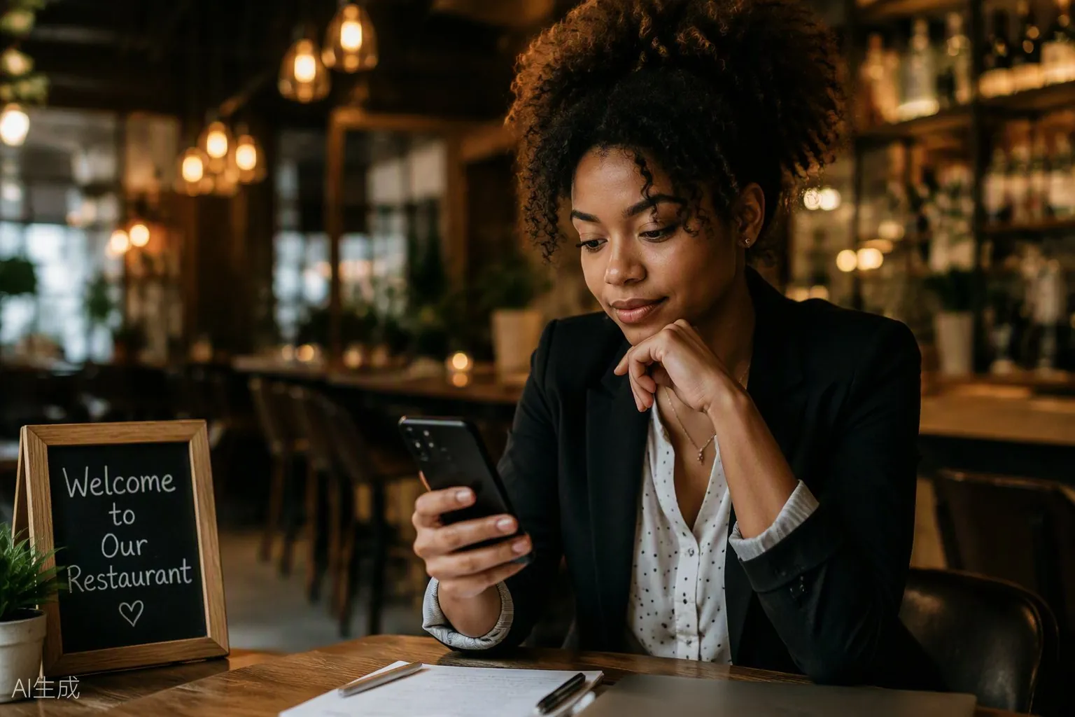 Woman checking a notification on her phone