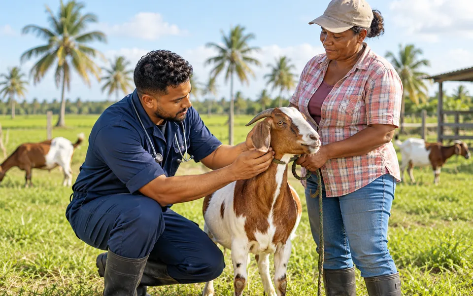 Animal health check on a goat at a farm – Fraser's Farming & Consultancy Services website