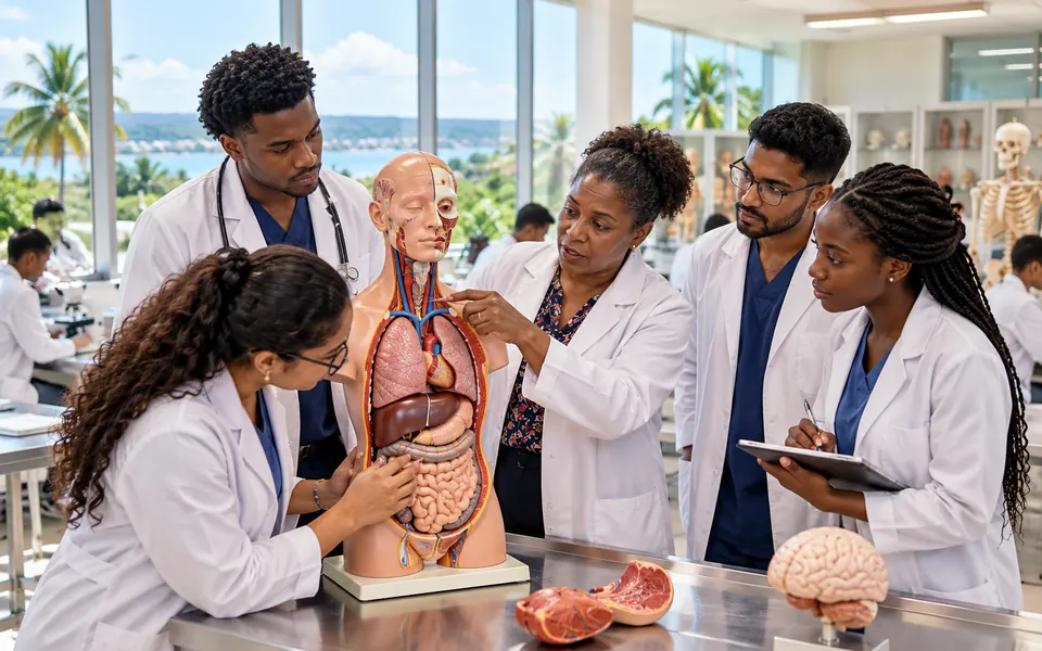 Medical students learning anatomy – North Shore Medical Institute website