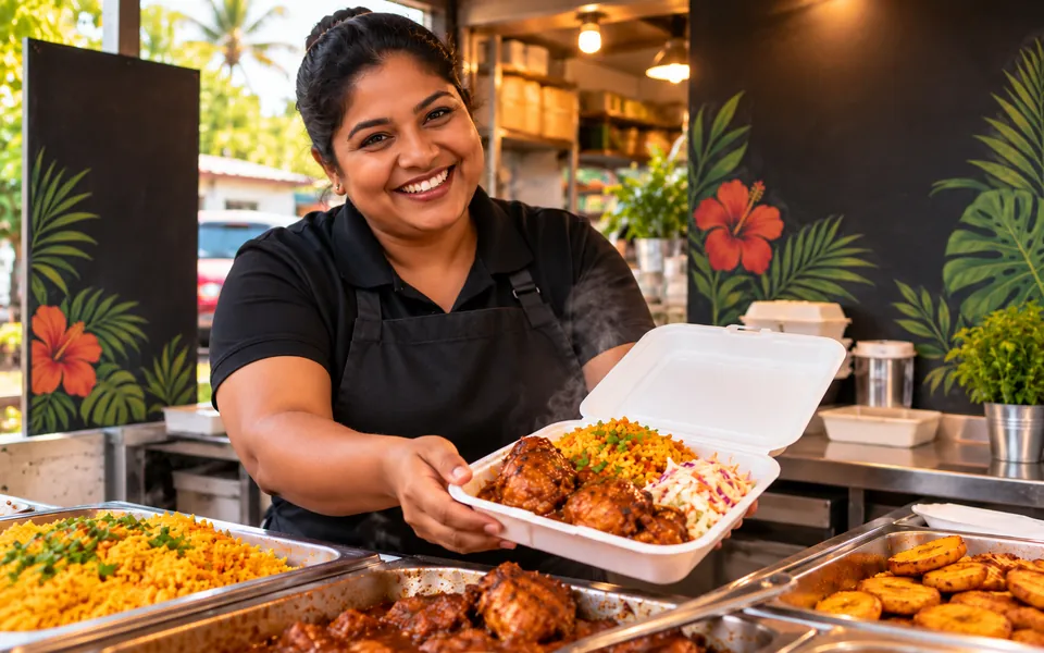 Lunch meal in a takeaway box – Pellu's Savory Delights website