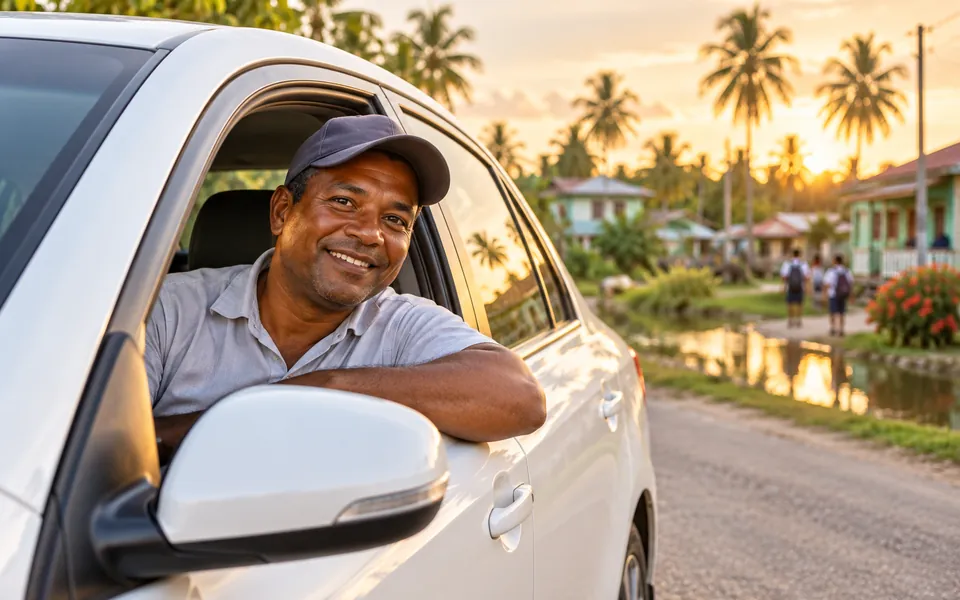 Taxi driver in a white car – Prosperity Cabs website