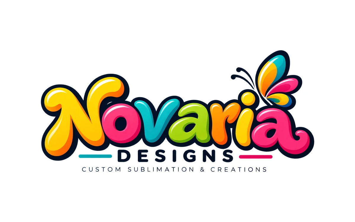 Logo van Novaria Designs met vlinder