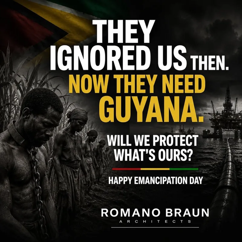 Social media post ontwerper Guyana — Romano Braun Emancipation Day