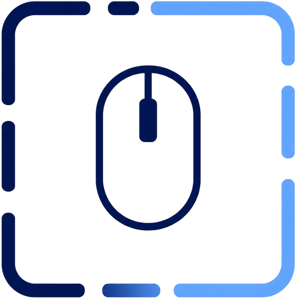 Icono de Workflow: un ratón dentro de un borde de tiempo segmentado